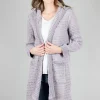 Clearance Evie Lou Hooded Waffle Cardie, Driftwood Gray