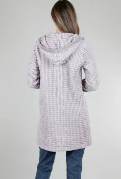 Clearance Evie Lou Hooded Waffle Cardie, Driftwood Gray