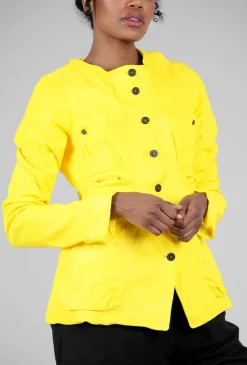 Shop Evie Lou Icon Leather Jacket, Lemon