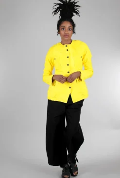 Shop Evie Lou Icon Leather Jacket, Lemon