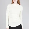 Discount Evie Lou Ideal Mock-Neck Tee, Ecru