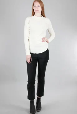Discount Evie Lou Ideal Mock-Neck Tee, Ecru