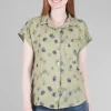 Shop Evie Lou Ink Spot Linen Pocket Shirt, Seaweed