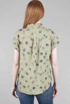 Shop Evie Lou Ink Spot Linen Pocket Shirt, Seaweed