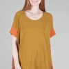 Clearance Evie Lou Inset Swing Colorblock Top, Flame