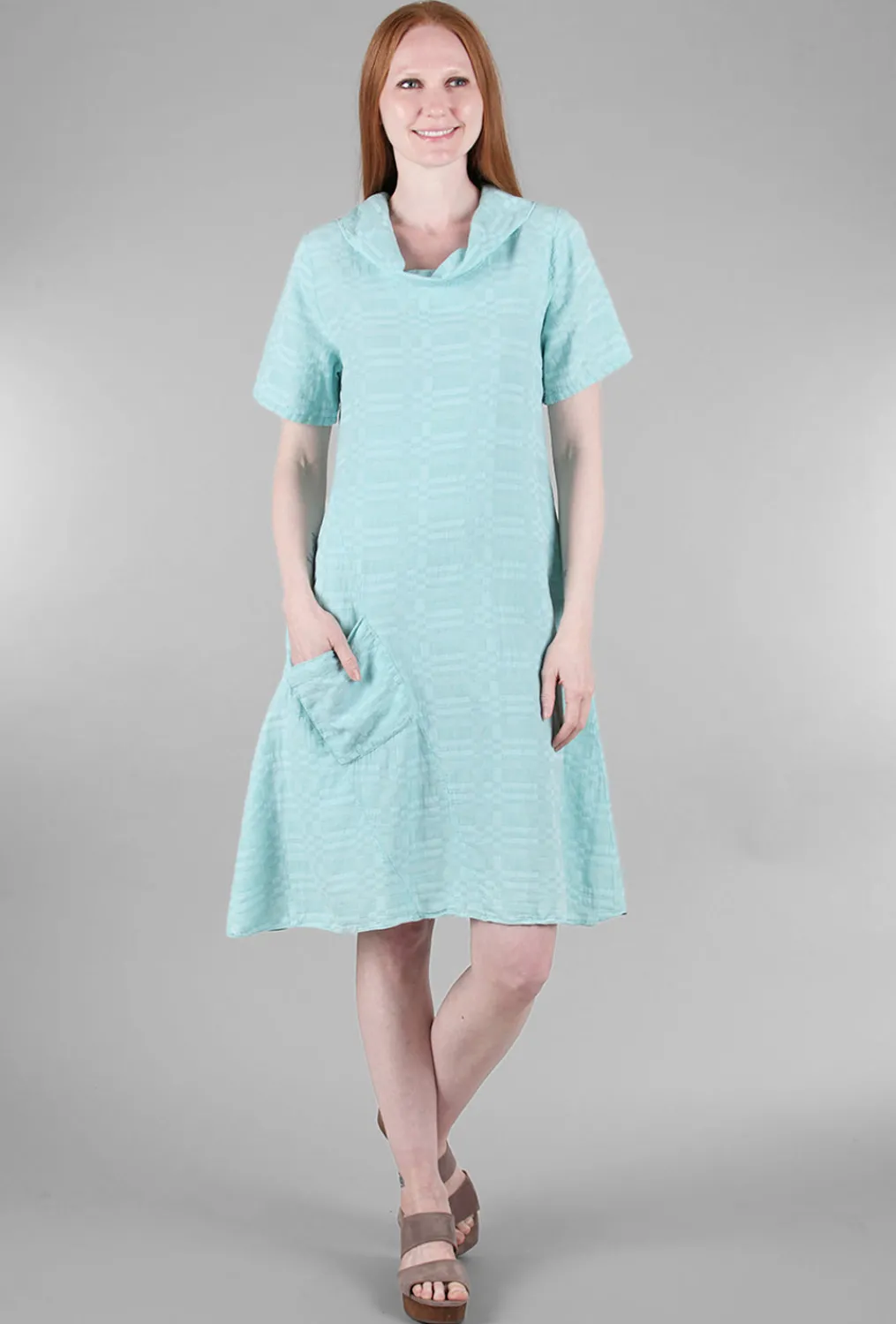 Fashion Evie Lou Jacquard A-Line Dress, Ice