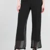 Best Evie Lou Jersey-Lined Silky Pant, Black