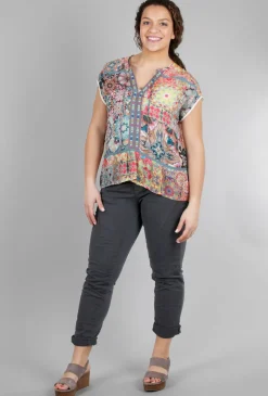 Best Evie Lou Kaleida Paise Blouse, Blue Multi