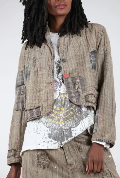 Fashion Evie Lou Kelley Cropped Coat, Teddy Check
