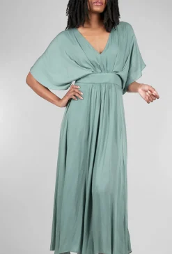 Best Sale Evie Lou Kimono Sleeve Maxi Dress, Dusty Teal