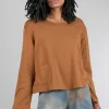 Best Sale Evie Lou Knit Boxy Shirt, Flaxseed