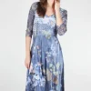 Discount Evie Lou Lace Sleeve Watercolor Dress, Blossom