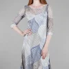 Flash Sale Evie Lou Lace-Neck Leaf Dress, Lapis