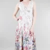 Sale Evie Lou Laces-Back Long Dress, Cream/Vivid Garden