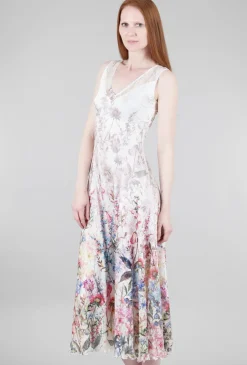 Sale Evie Lou Laces-Back Long Dress, Cream/Vivid Garden