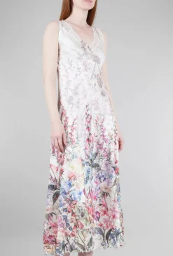 Sale Evie Lou Laces-Back Long Dress, Cream/Vivid Garden