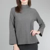 Fashion Evie Lou Lauren Herringbone Tneck, Charcoal