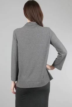 Fashion Evie Lou Lauren Herringbone Tneck, Charcoal