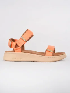 Best Evie Lou Line Textile Sandal, Tiger Orange