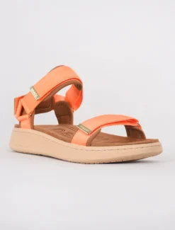 Best Evie Lou Line Textile Sandal, Tiger Orange