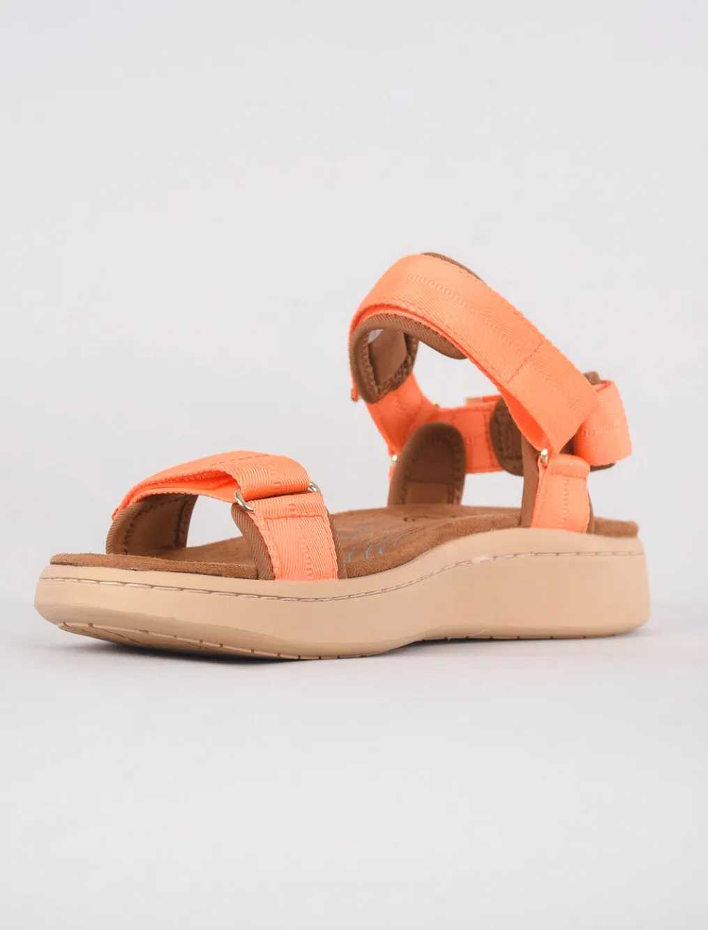 Best Evie Lou Line Textile Sandal, Tiger Orange