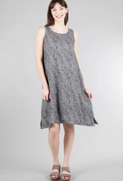 Discount Evie Lou Linen Floral Tank Dress, Cobblestone Gray
