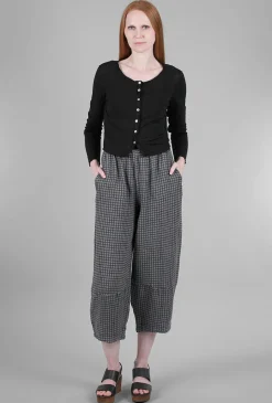 Store Evie Lou Linen Knit Cropped Cardie, Black