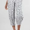 Cheap Evie Lou Linen Lantern Dot Crop Pant, Silver