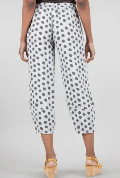 Cheap Evie Lou Linen Lantern Dot Crop Pant, Silver