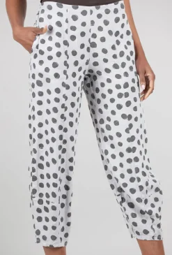 Cheap Evie Lou Linen Lantern Dot Crop Pant, Silver