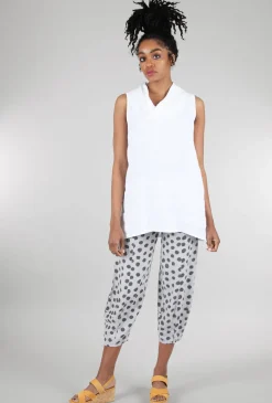 Cheap Evie Lou Linen Lantern Dot Crop Pant, Silver