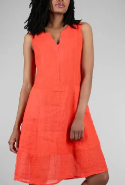 Best Evie Lou Linen Lauren Dress, Rosso Pepper