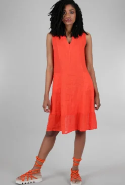 Best Evie Lou Linen Lauren Dress, Rosso Pepper