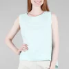 Sale Evie Lou Linen Pleat-Back Tank, Mente