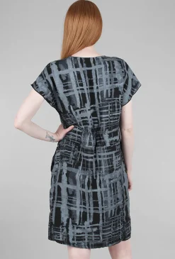 Online Evie Lou Linen Print Shift Dress, Black