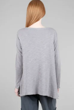Sale Evie Lou Long Angel Tee, Algae Gray
