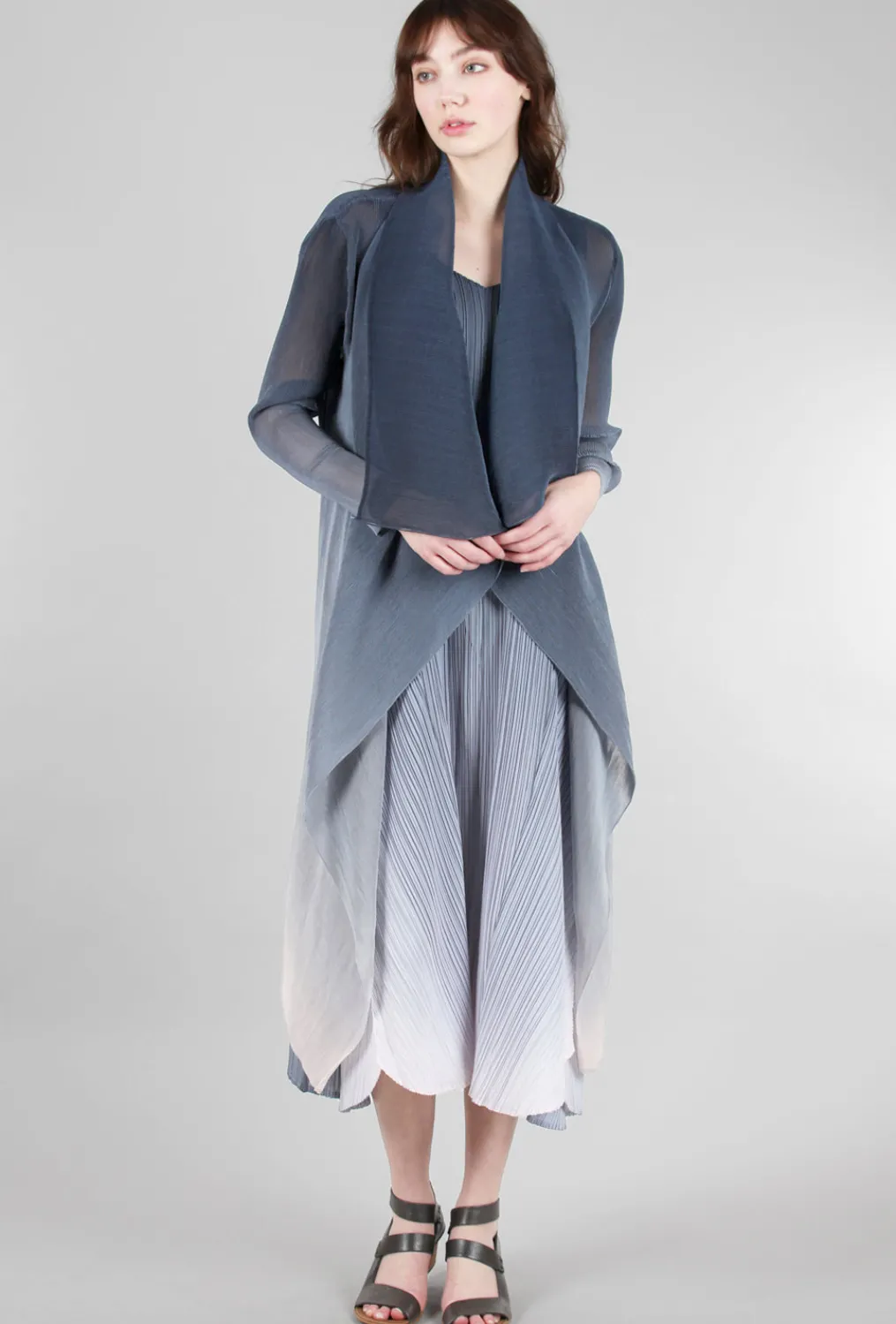 Outlet Evie Lou Long Collare Jacket, Charcoal Fade