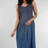 Shop Evie Lou Long Estrella Dress, Black To Ink