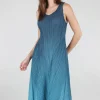 Sale Evie Lou Long Estrella Dress, Indigo To Aqua