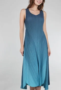 Sale Evie Lou Long Estrella Dress, Indigo To Aqua