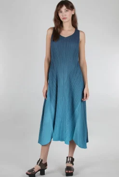Sale Evie Lou Long Estrella Dress, Indigo To Aqua
