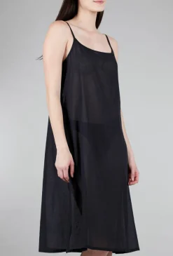 New Evie Lou Longer Cotton Slip, Black