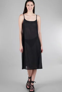 New Evie Lou Longer Cotton Slip, Black