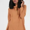 Fashion Evie Lou Loopy Terry Drawstring Pullover, Spice