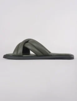 Fashion Evie Lou Lotta Cross Mule Sandal, Algae
