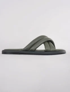 Fashion Evie Lou Lotta Cross Mule Sandal, Algae
