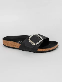 Hot Evie Lou Madrid Big Buckle, Black Leather