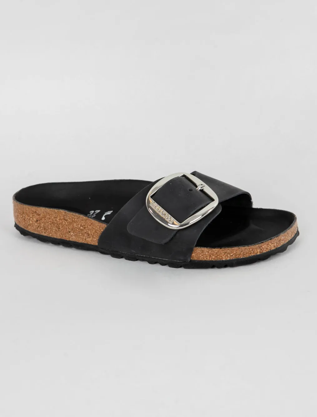 Hot Evie Lou Madrid Big Buckle, Black Leather