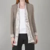 Store Evie Lou Marble Reversible Cashmere Cardie, Taupe
