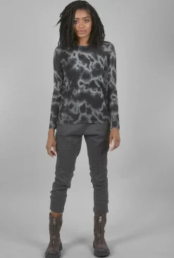 Outlet Evie Lou Marble-Print Boxy Crew, Grays